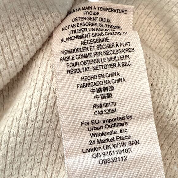 Free People Fairground Thermal Folk Boho Cream Long Bell Statement Sleeve Top XS - Picture 7 of 10